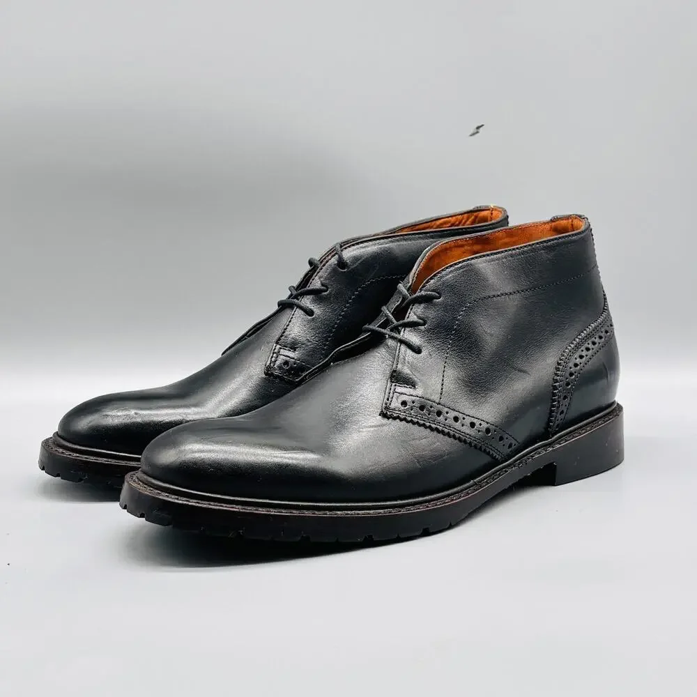 Ariat Boots Mens 8.5 Black Leather Two24 Chukka Ankle Brogue Lug Sole Lace Up